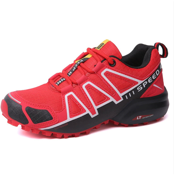 Summer Hiking Shoes Outdoor Shoes Men's Super Lightweight Breathable Shock Absorption Off-road Trekking Shoes Red