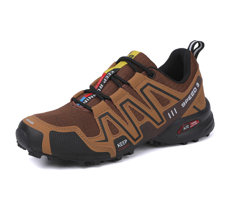 Men's Fashion Personality Multicolor Outdoor Sneakers Brown 42